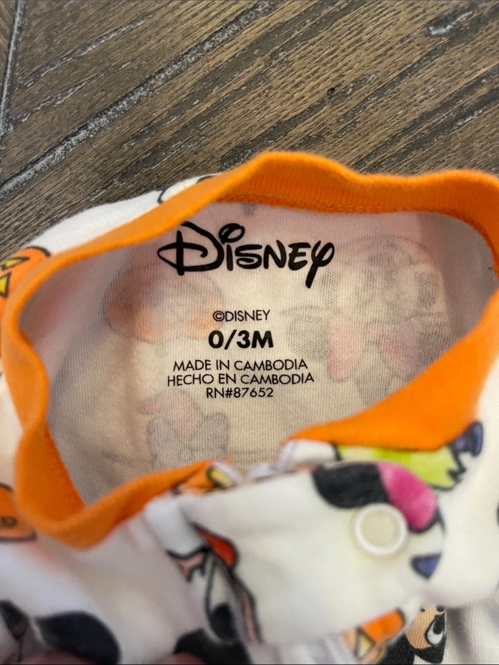 Disney White Halloween Mickey & Friends Footed One-Piece Sleeper 0-3M